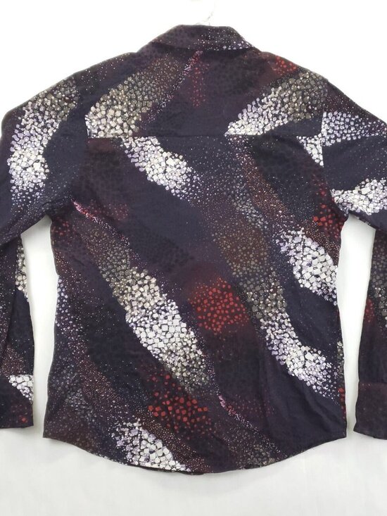 Kenneth Cole Shirt Mens Large Black Red Club 100% Cotton Button-Up - Picture 2 of 9